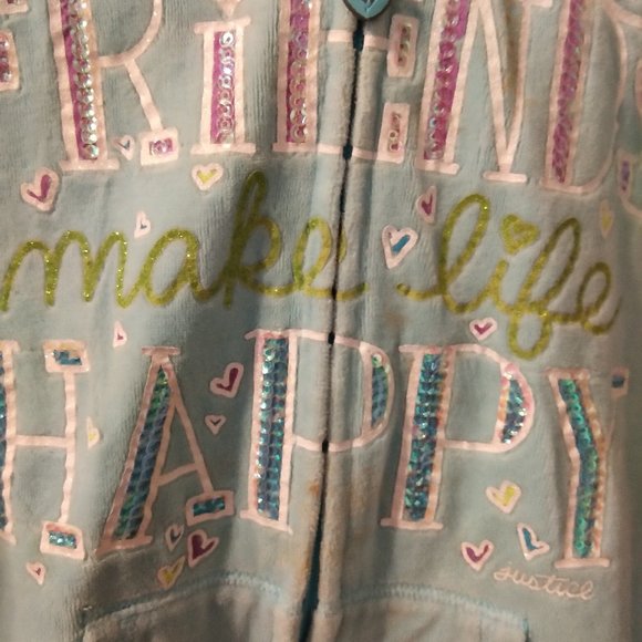 JUSTICE GIRLS AQUA SWEATJACKET.... EUC - Picture 6 of 11